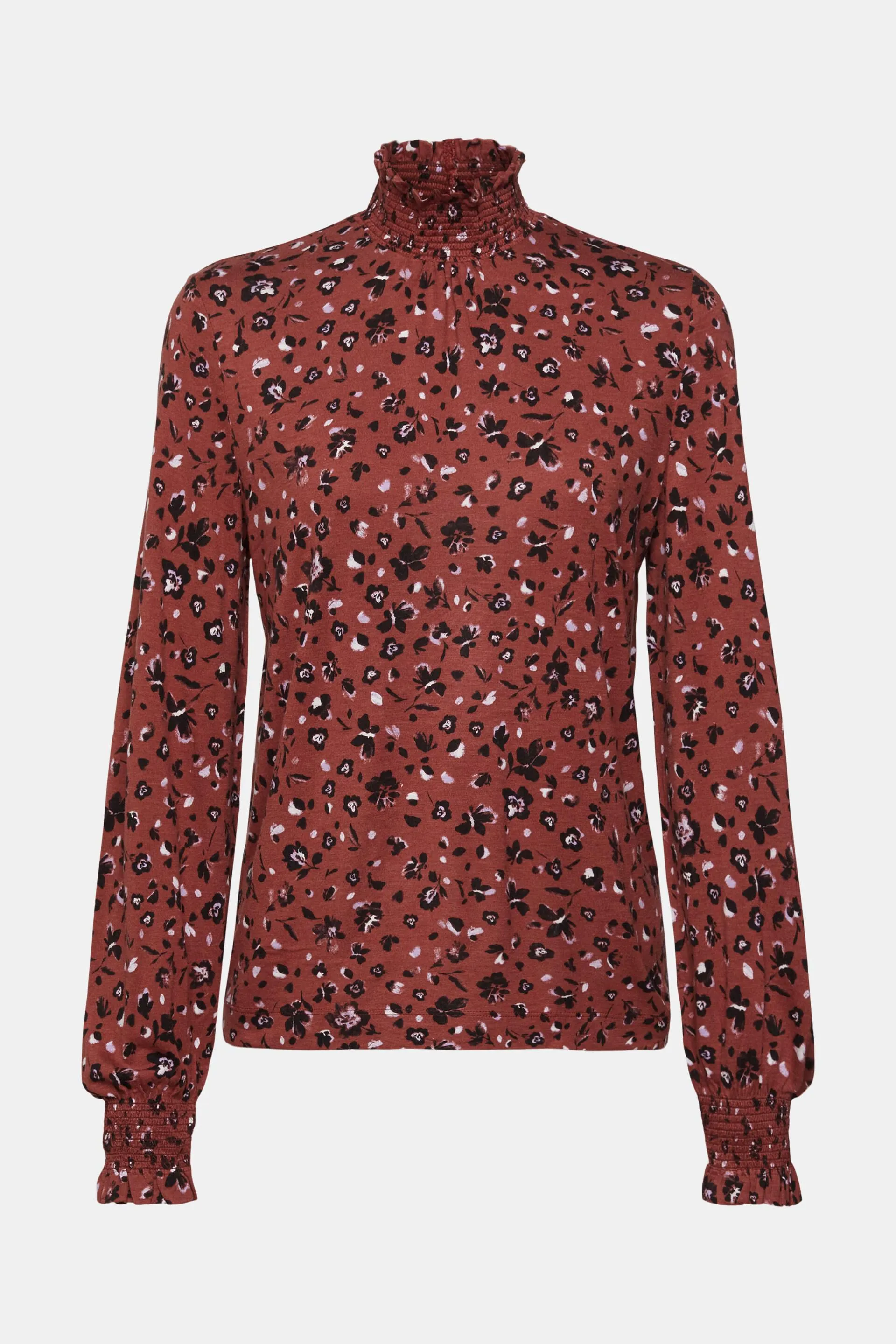 Top de manga larga con estampado, LENZING™ ECOVERO™