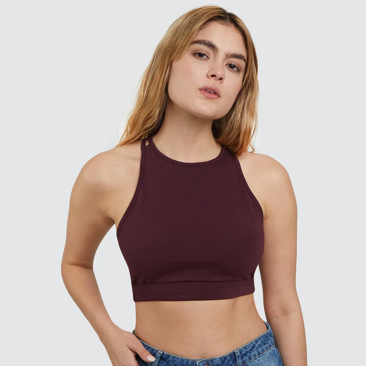 Top Unicolor Con Tiras Cruzadas
