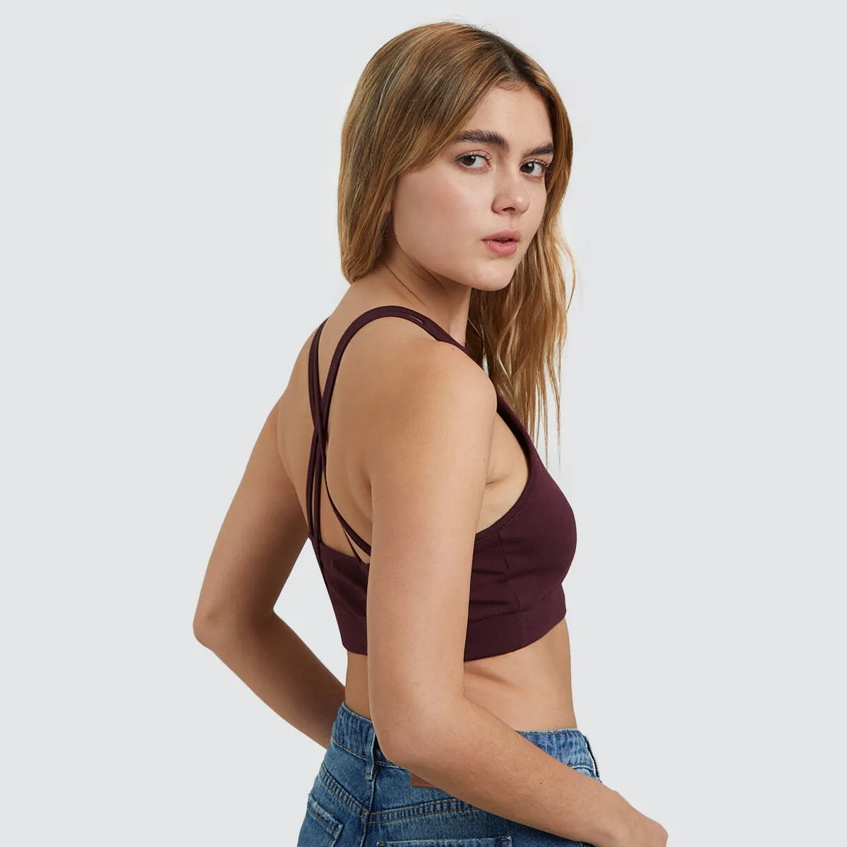 Top Unicolor Con Tiras Cruzadas