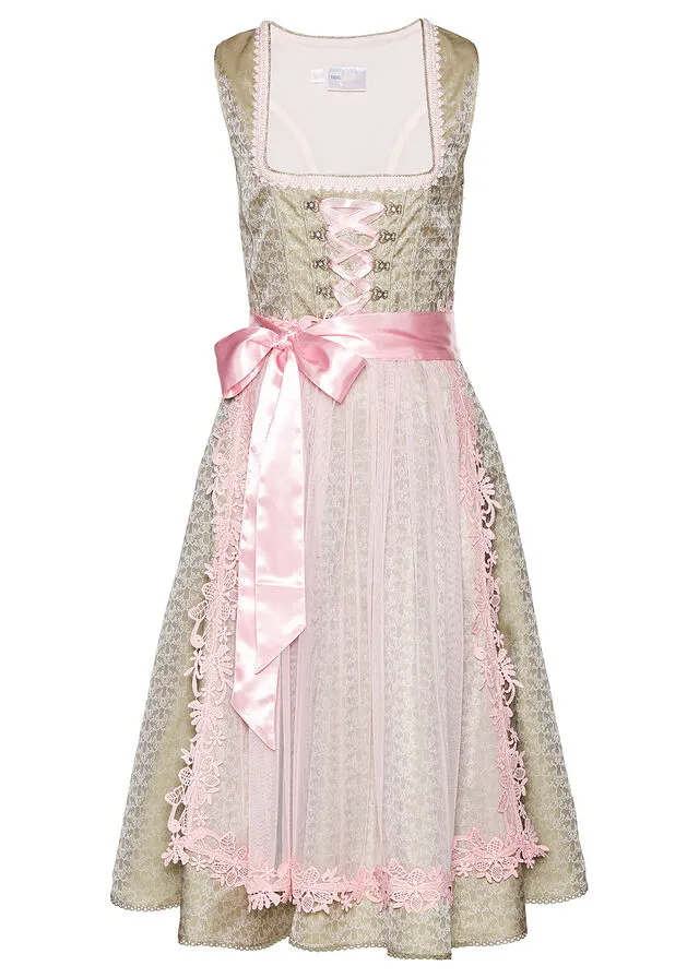 TRAJE TIROLéS CON PERLAS (2 PIEZAS) CAQUIROSA CLARO ESTAMPADO