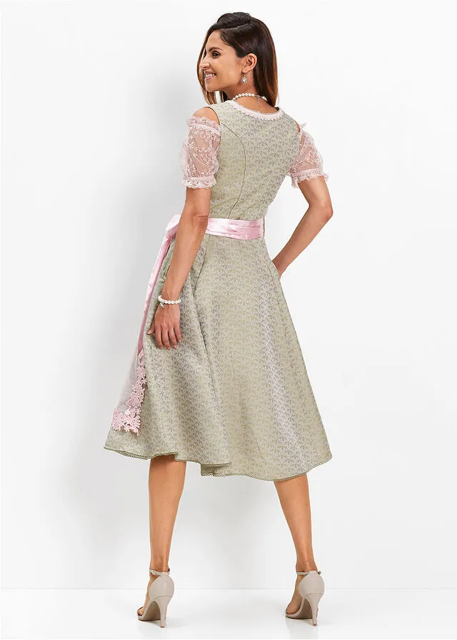 TRAJE TIROLéS CON PERLAS (2 PIEZAS) CAQUIROSA CLARO ESTAMPADO