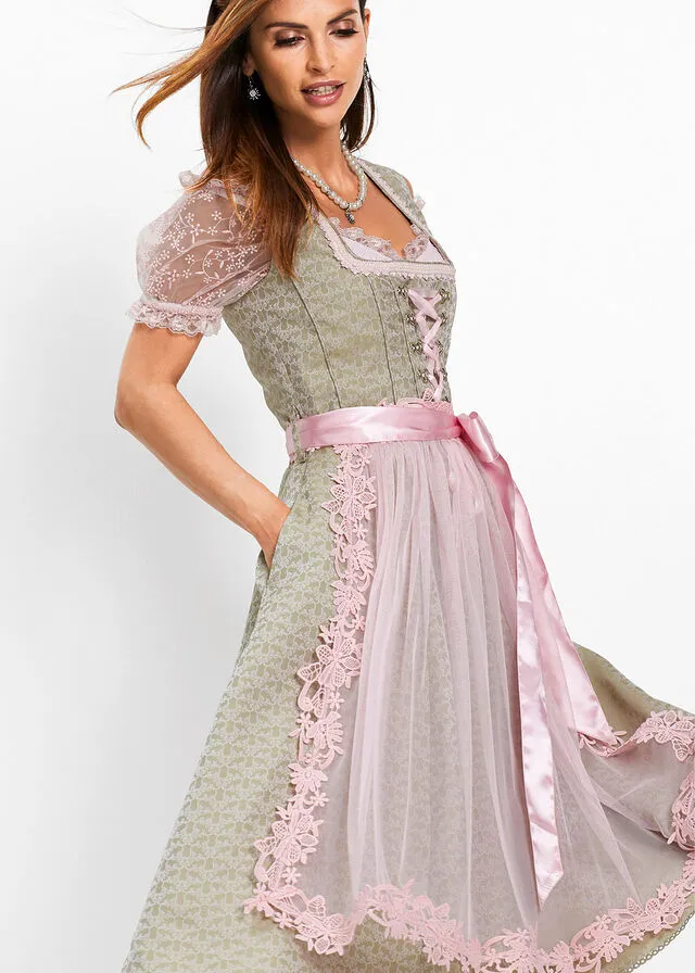 TRAJE TIROLéS CON PERLAS (2 PIEZAS) CAQUIROSA CLARO ESTAMPADO