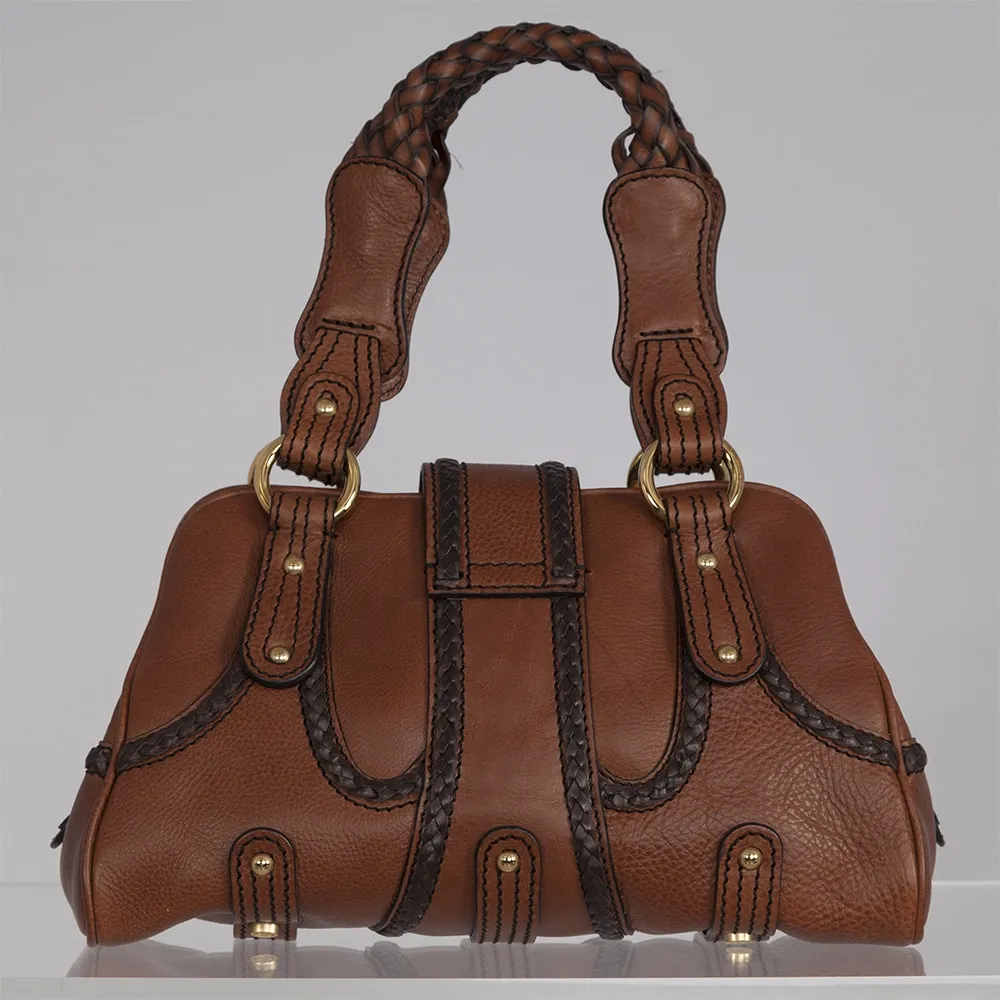 Valentino Bolso Marrón Logo Cristal