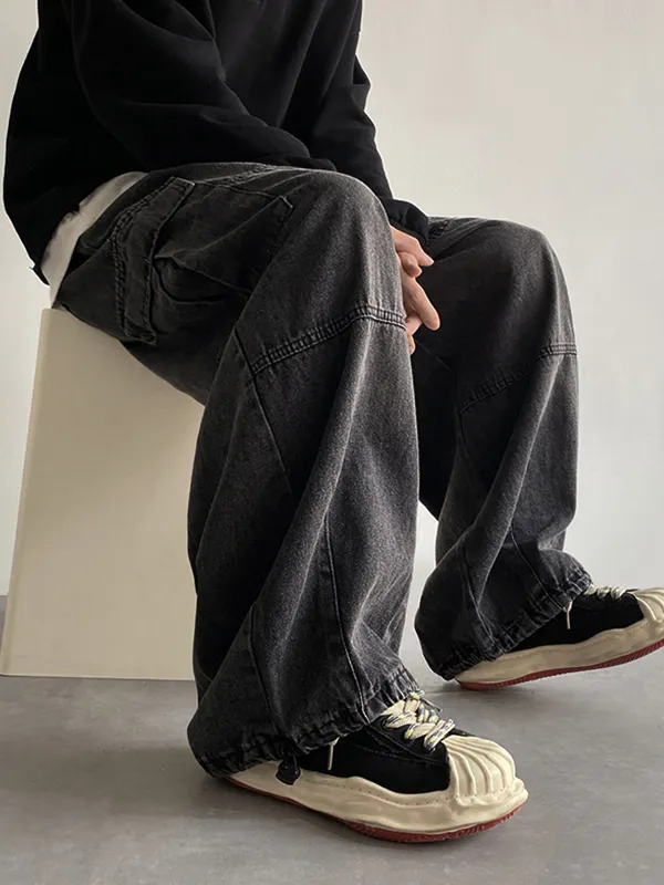 Vaqueros cargo sueltos vintage para hombre