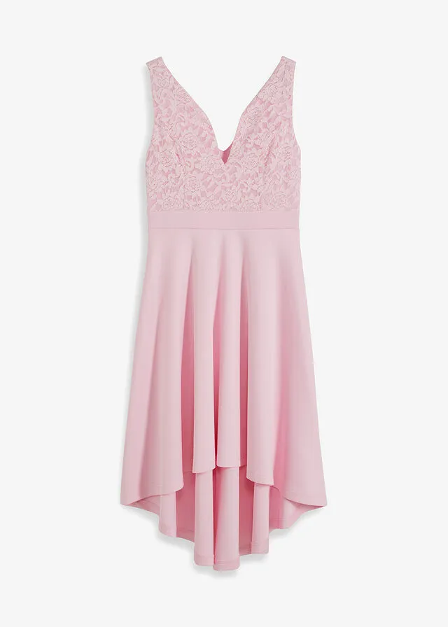 Vestido con encaje rosa cristal