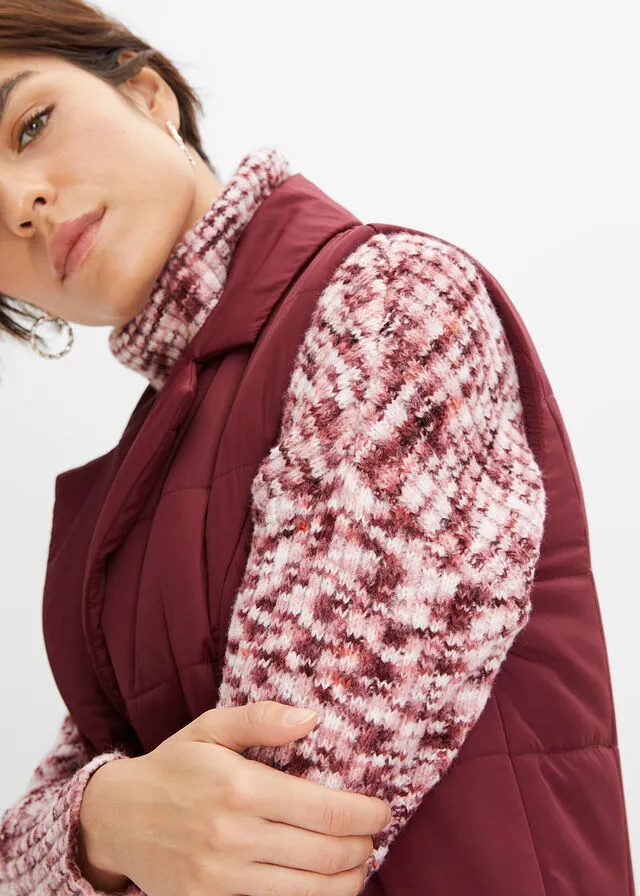 VESTIDO DE PUNTO ROSA FRAMBUESAROJO AVELLANABLANCO LANA JASPEADO