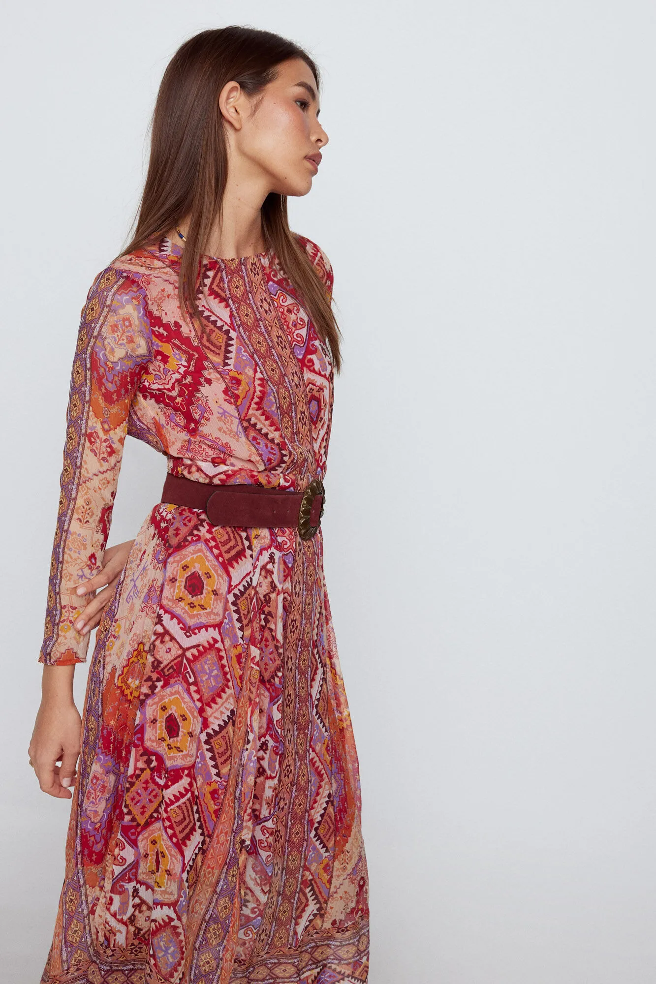 Vestido estampado midi