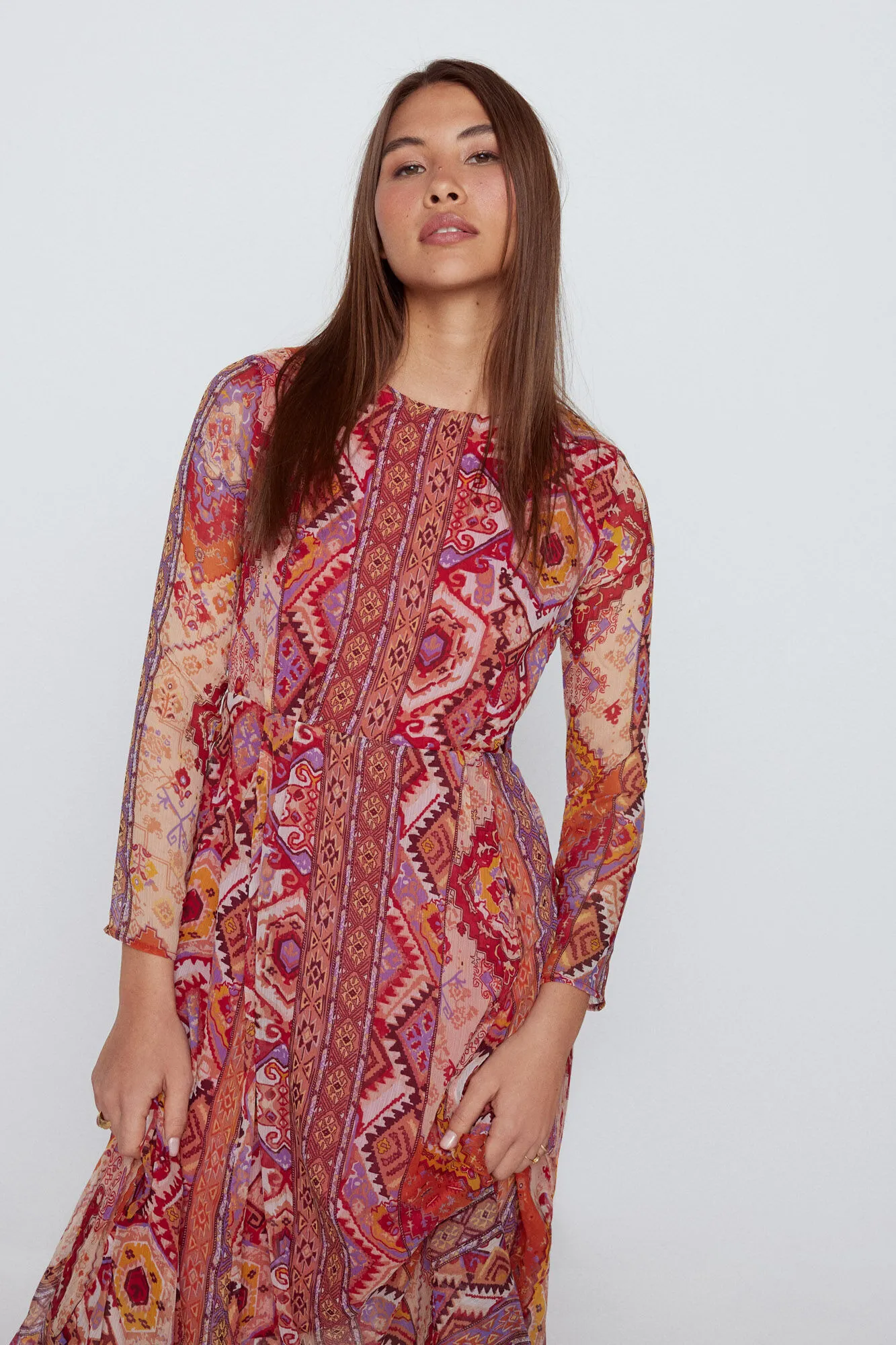 Vestido estampado midi