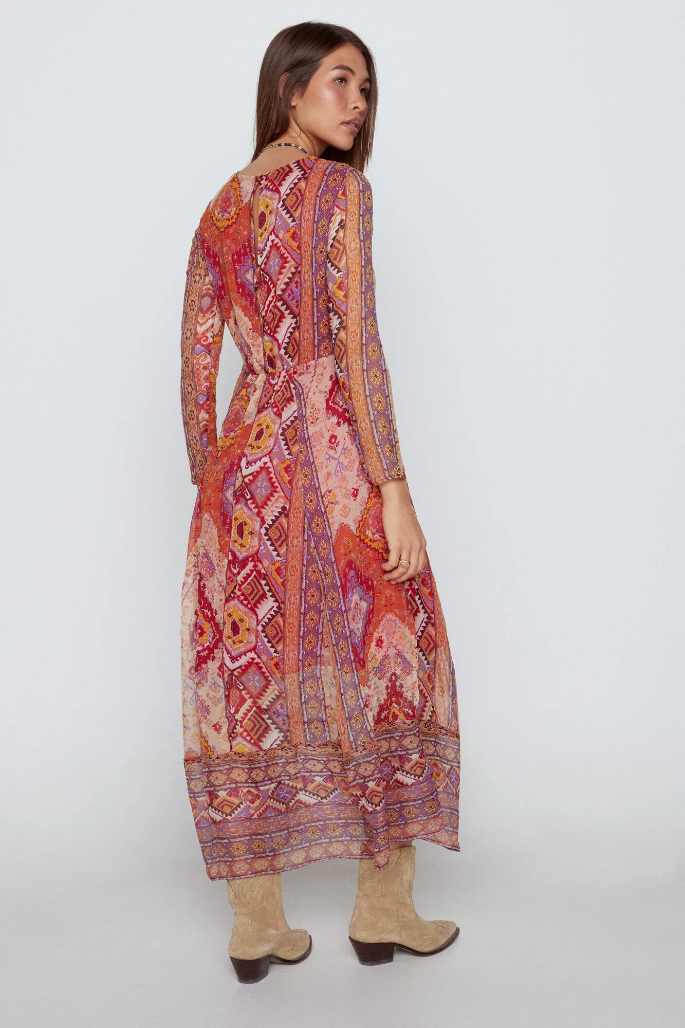 Vestido estampado midi