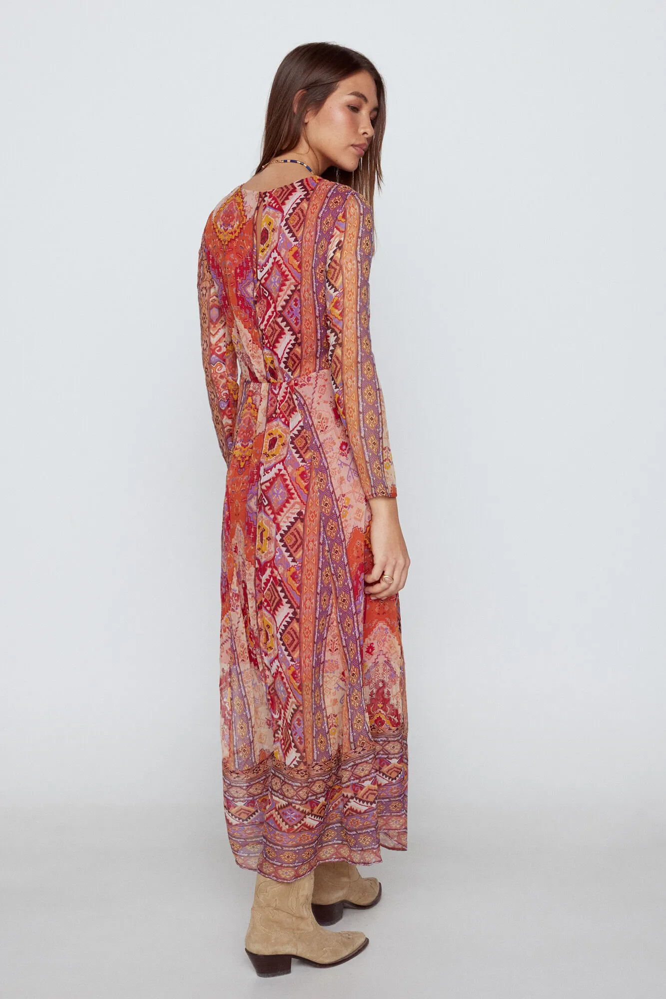 Vestido estampado midi