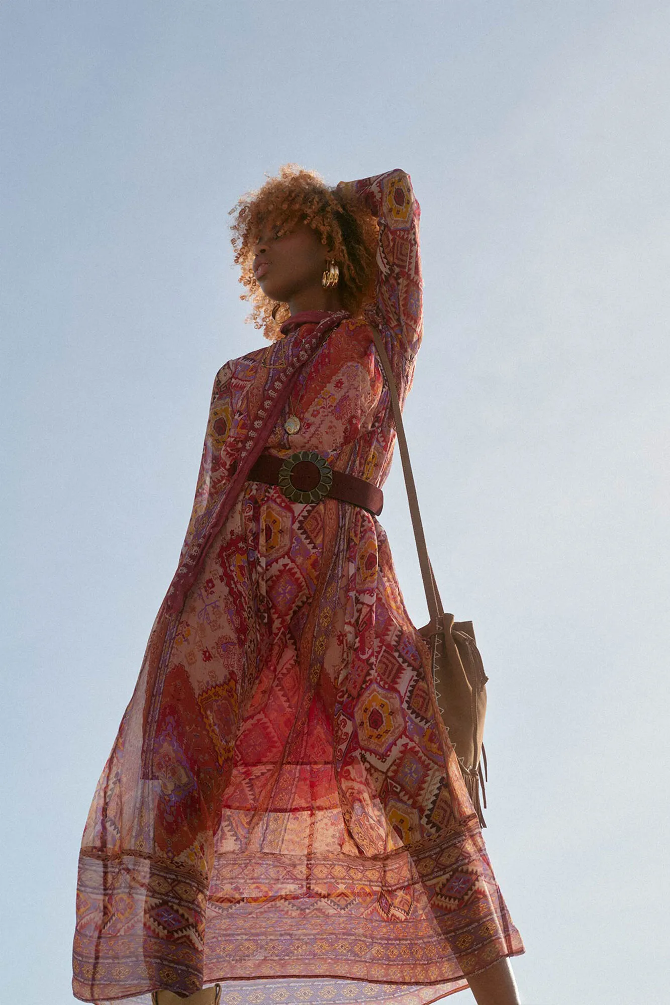 Vestido estampado midi