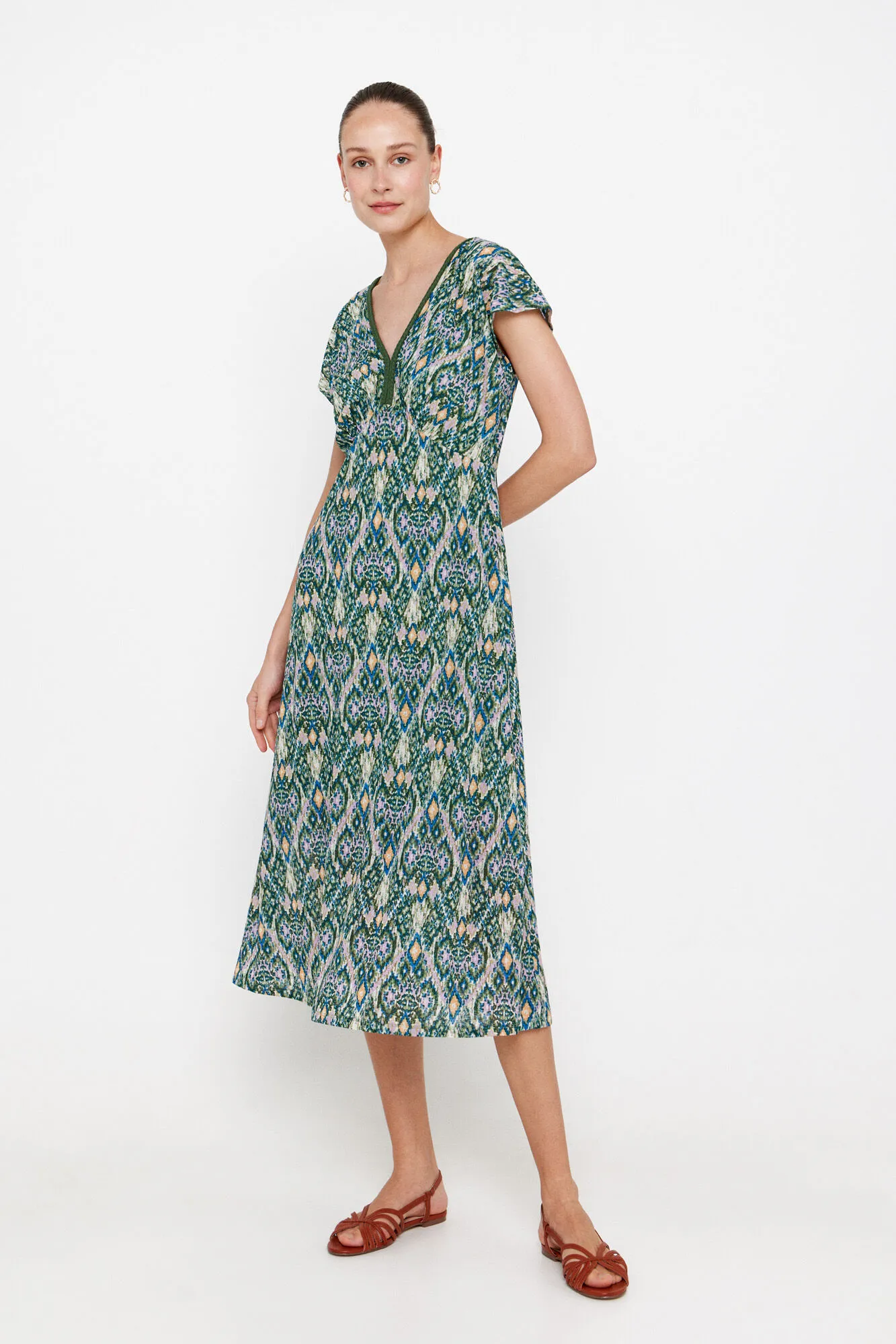 Vestido estampado trenza