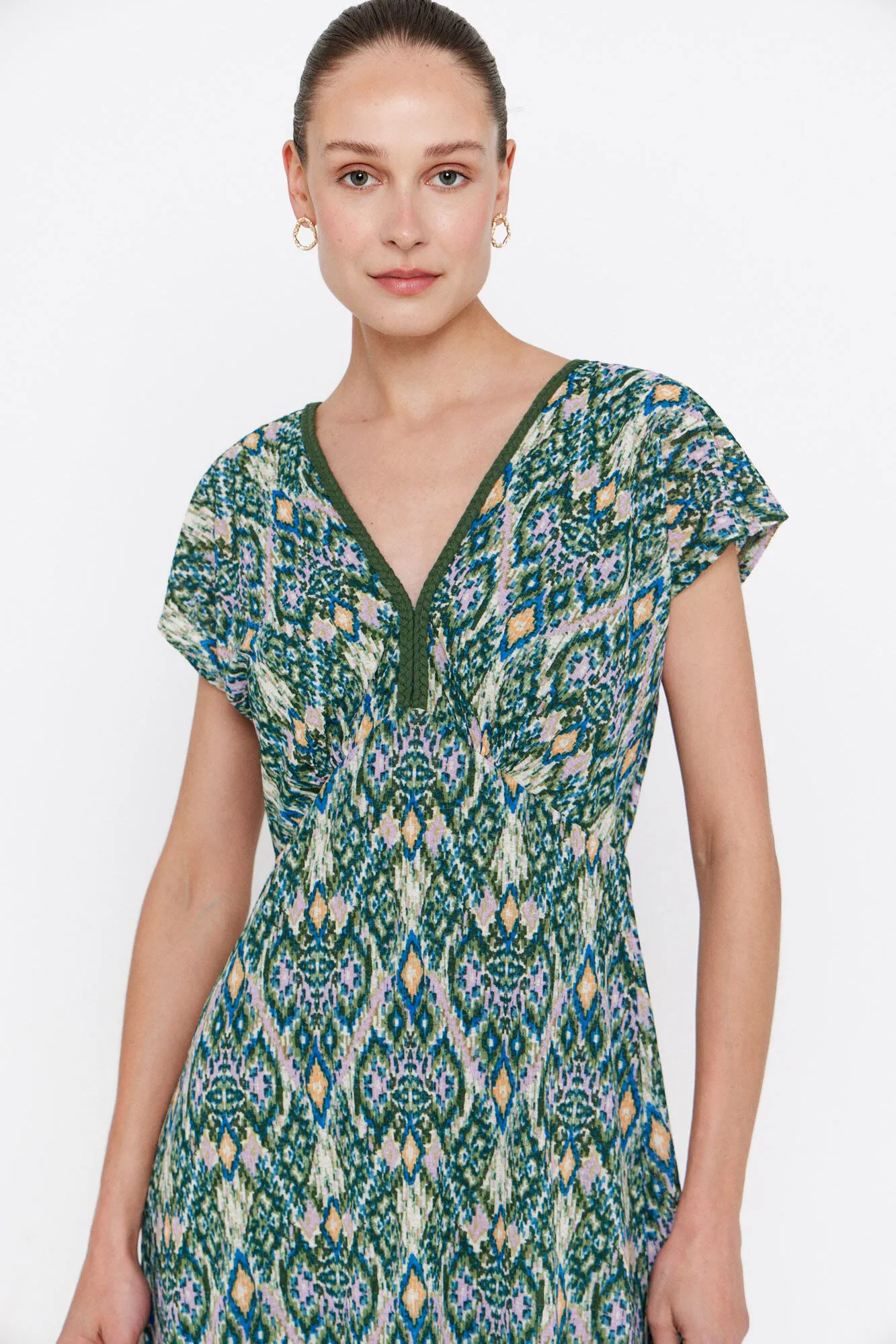 Vestido estampado trenza