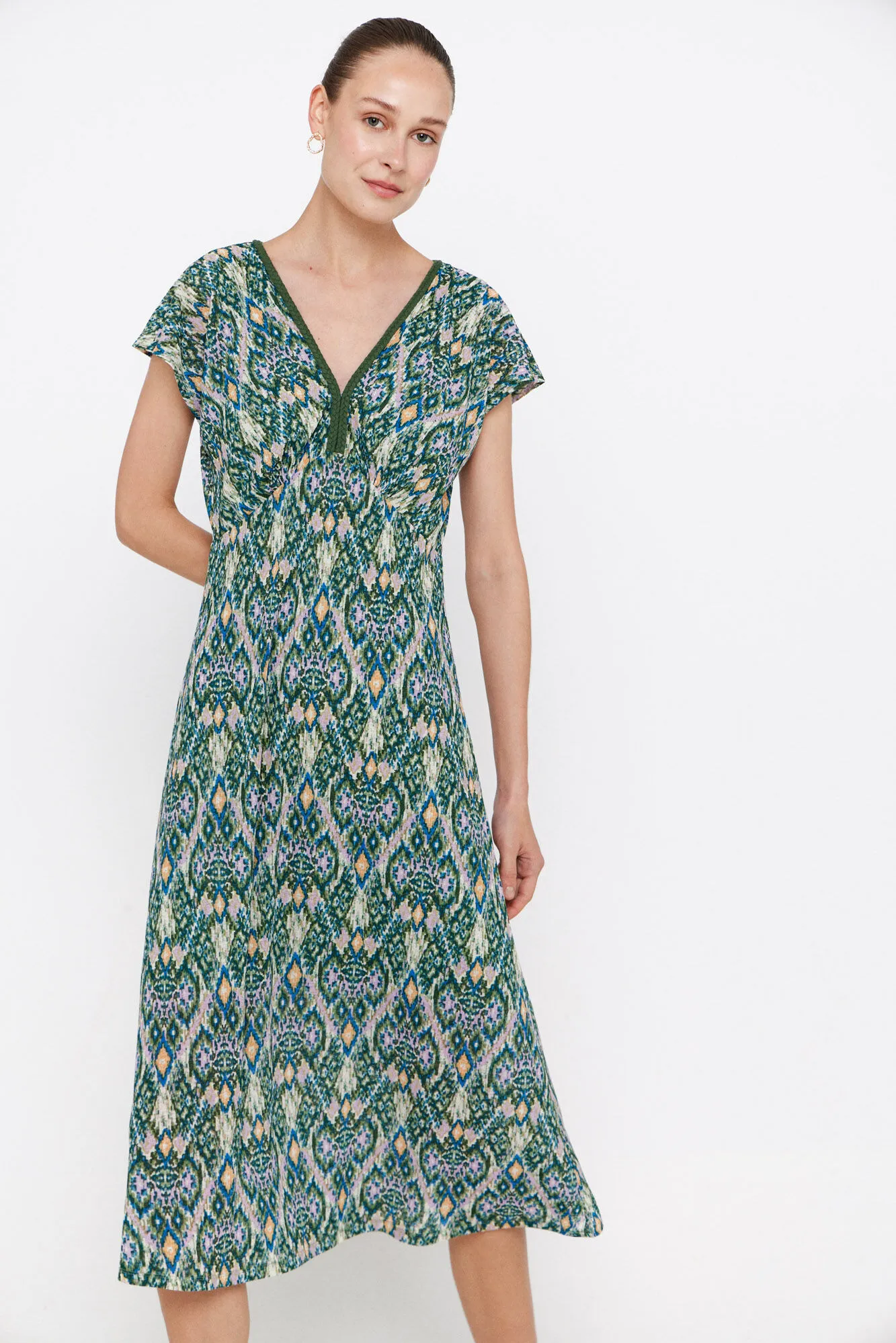 Vestido estampado trenza