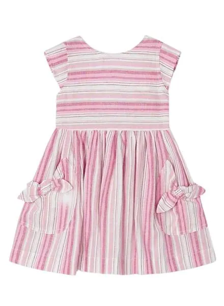 Vestido Mayoral Rayas Rosa y Blanco para Niña