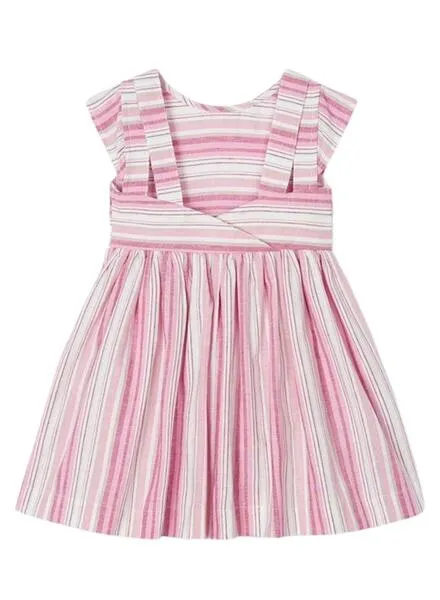 Vestido Mayoral Rayas Rosa y Blanco para Niña