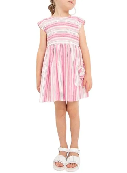 Vestido Mayoral Rayas Rosa y Blanco para Niña