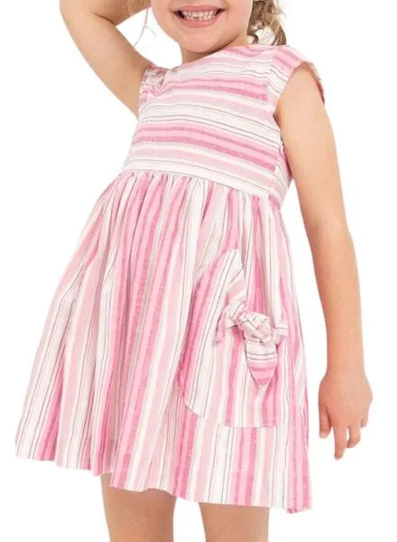 Vestido Mayoral Rayas Rosa y Blanco para Niña