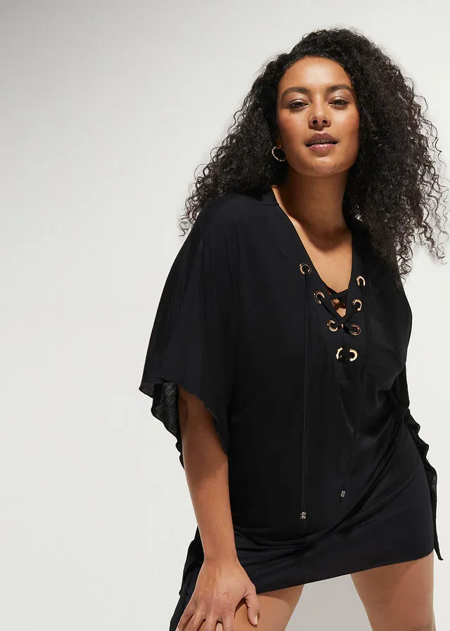 Vestido tipo túnica para la playa Negro