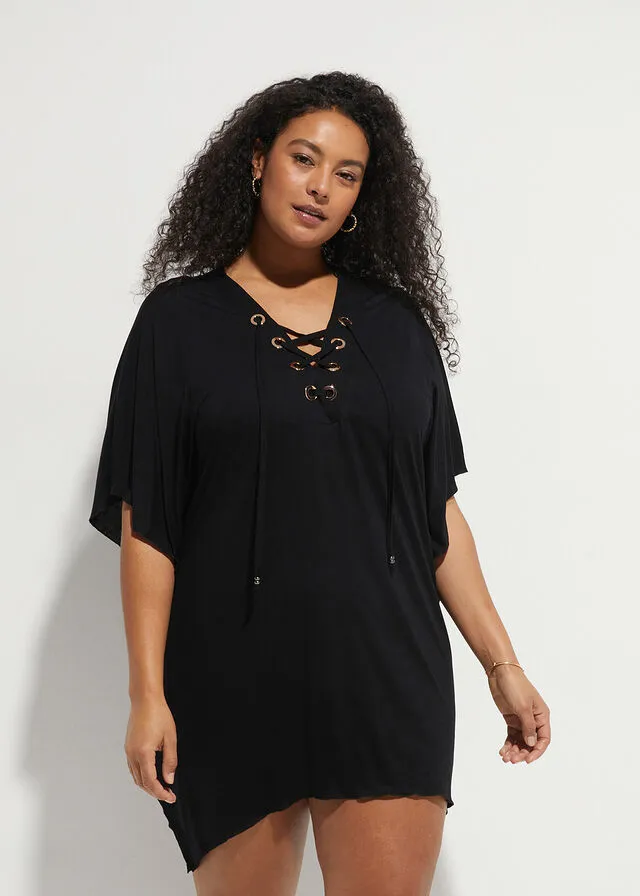 Vestido tipo túnica para la playa Negro