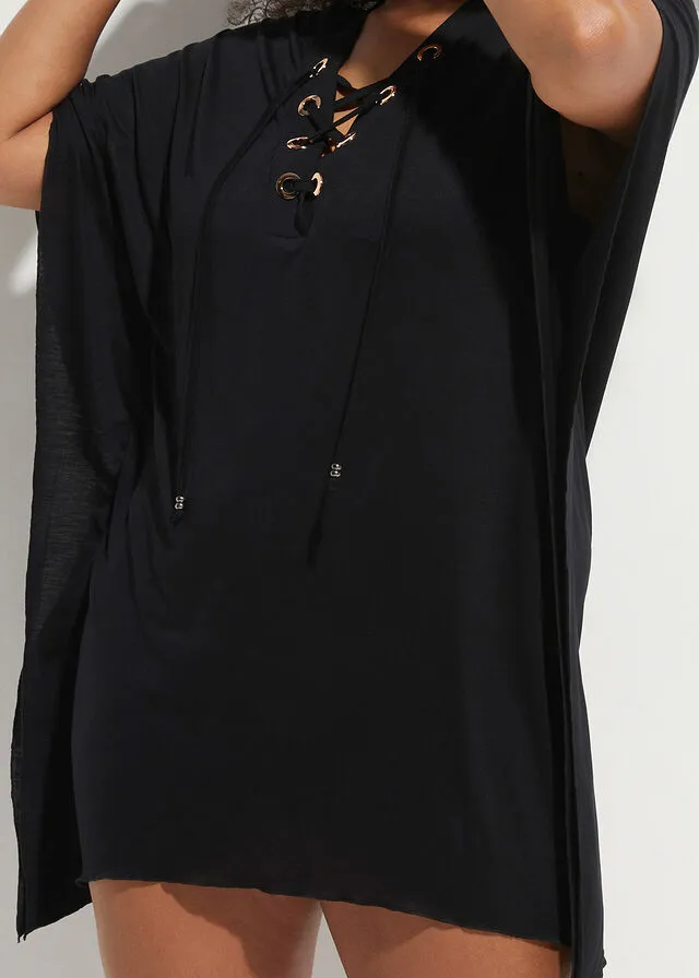 Vestido tipo túnica para la playa Negro