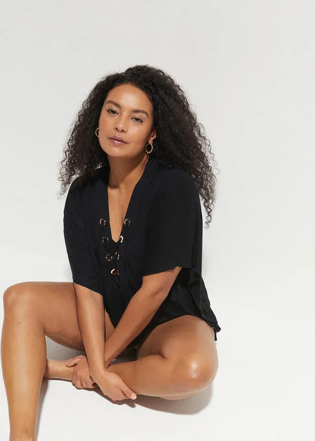 Vestido tipo túnica para la playa Negro