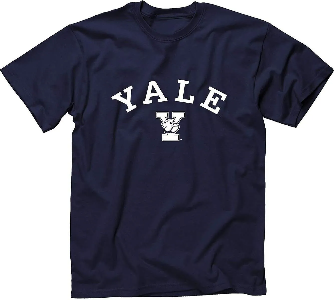 YALE  AZUL MARINO  CAMISETA CON LOGOTIPO DE ATLETISMO, MANGA CORTA DE ALGODóN DE CORTE CLáSICO