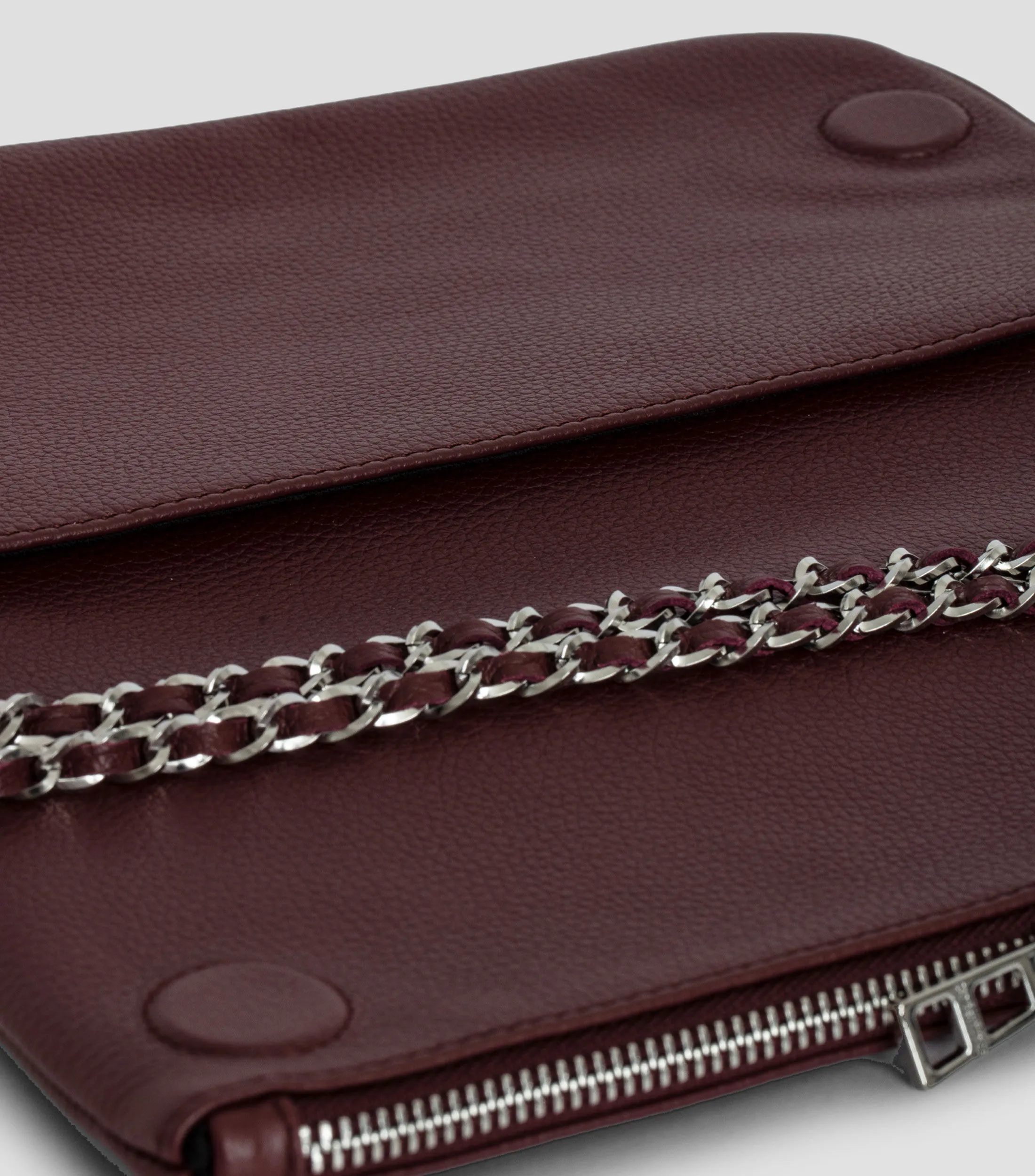 Zadig & Voltaire Bolso Clutch en piel semigranulado Mujer