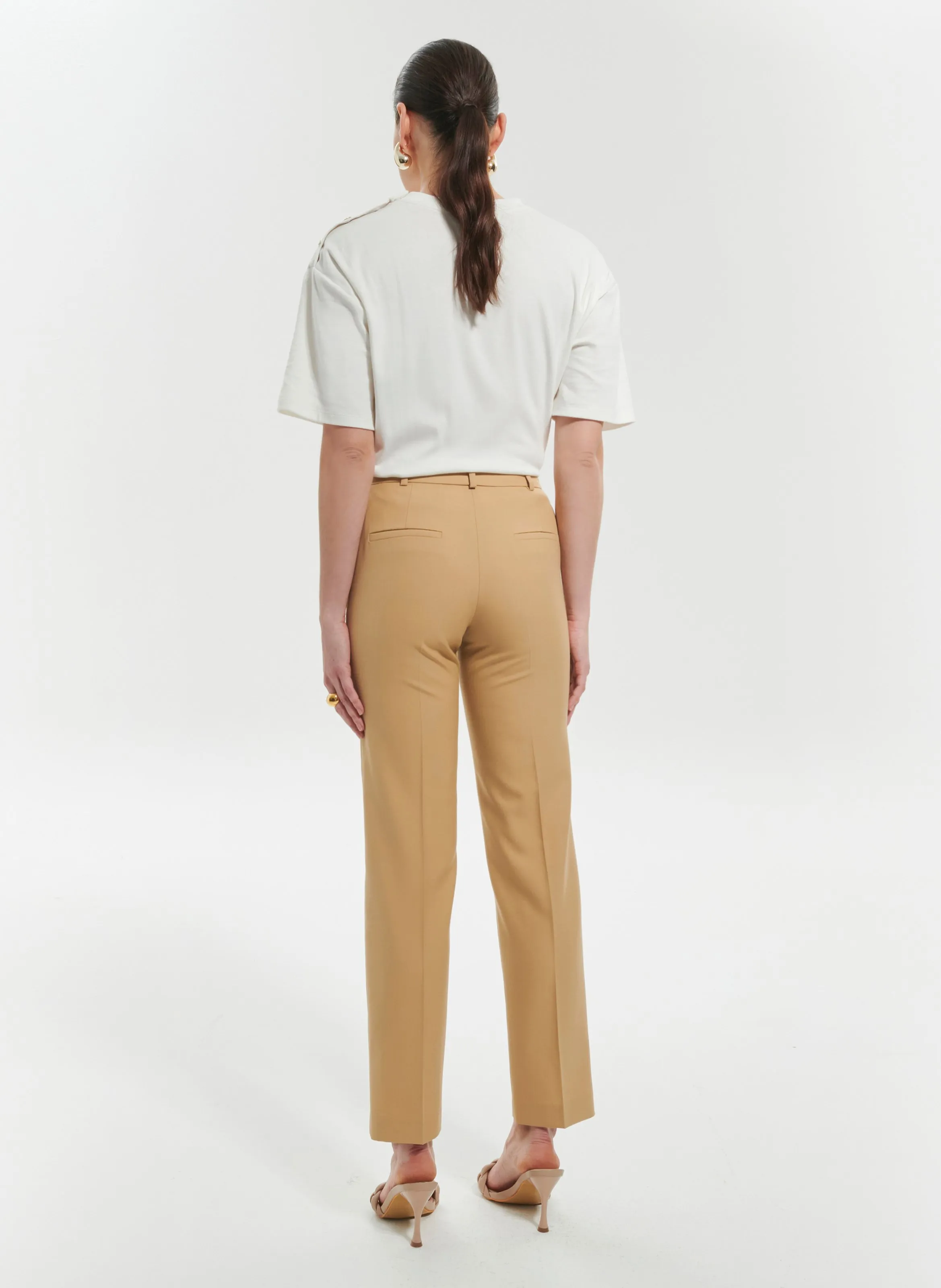 ZAPA PAUL  PANTALóN RECTO DE TALLE ALTO EN BEIGE
