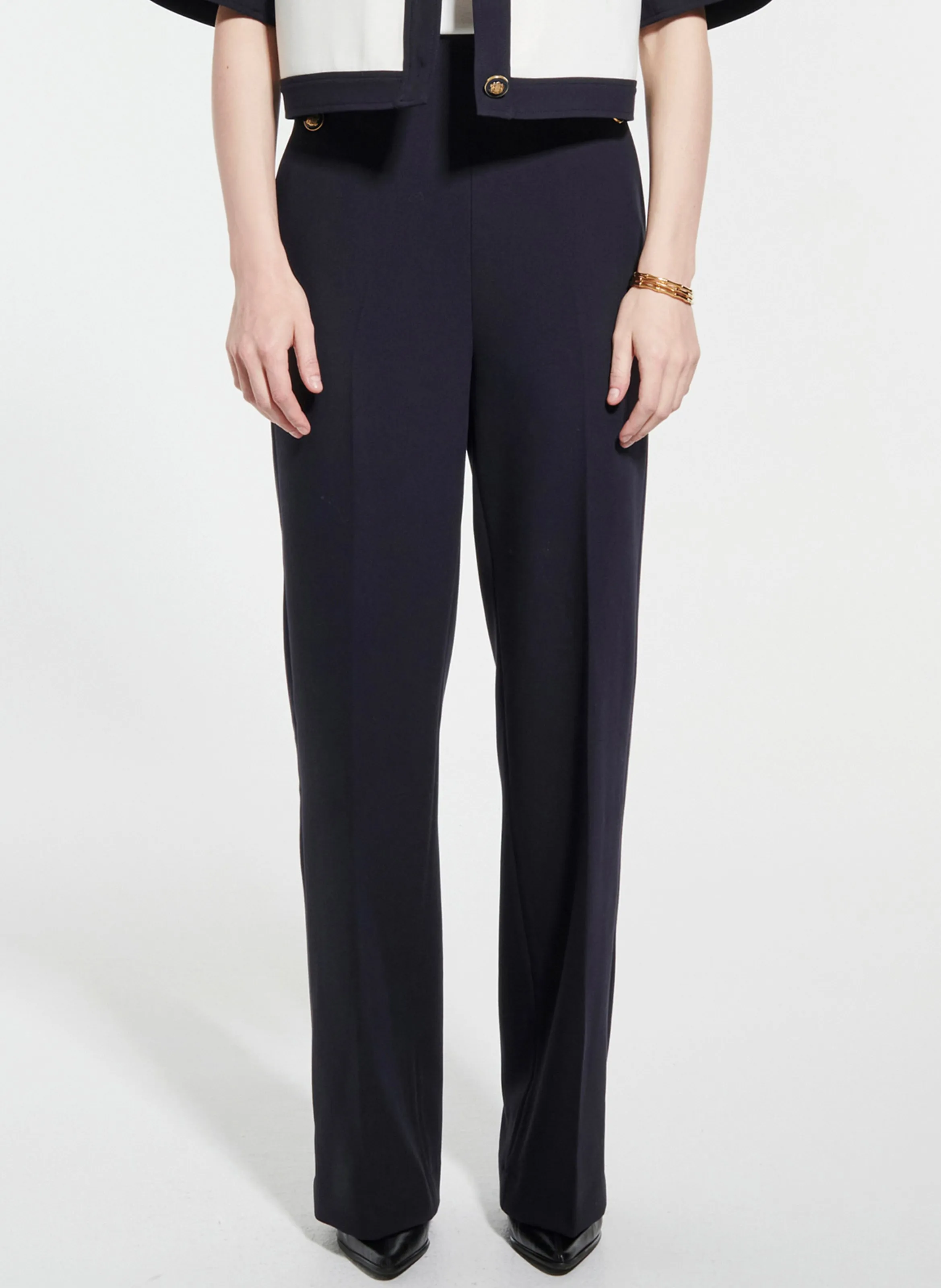 ZAPA PILORA  PANTALóN RECTO DE TALLE ALTO CON BOTONES EN AZUL