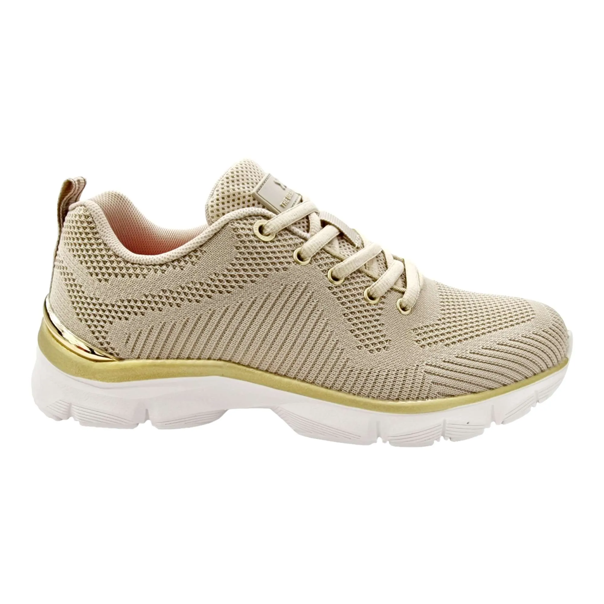 ZAPATILLAS MUJER XTI EFECTO CALCETÍN BEIGE