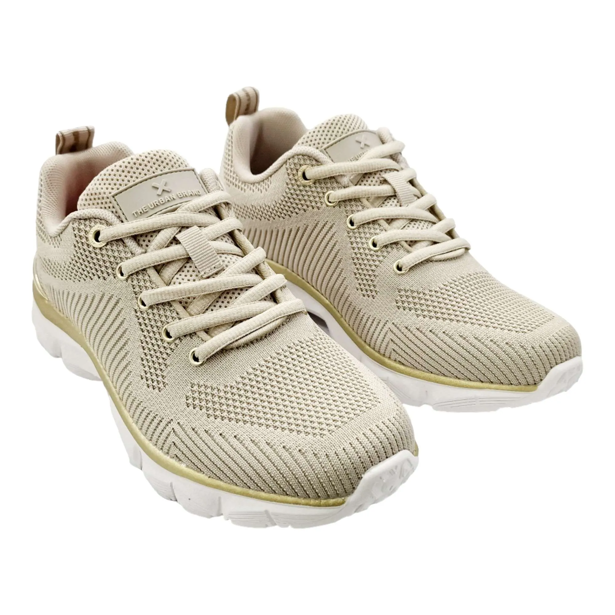 ZAPATILLAS MUJER XTI EFECTO CALCETÍN BEIGE