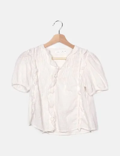 Zara Camisa blanca con bordados